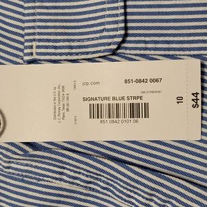 Liz Claiborne Seersucker  wide leg cuffed Crop